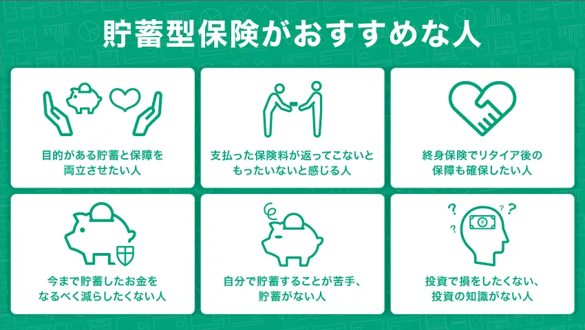 貯蓄型保険がおすすめな人